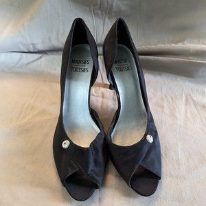 Black Heels with Crystal Accent